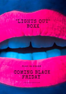 product image for lights out holiday boxx. image features hot pink lips with the words "Lights Out Boxx"